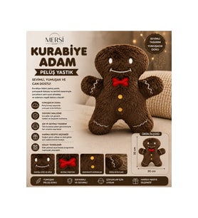Kurabiye Adam Peluş Yastık Sevimli Dekoratif Yumuşak Oyuncak