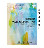 Bigpoint Suluboya Blok 200 Gram A5 - 25 Yaprak (Watercolour Pad) x 3 Adet