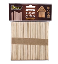 Brons Ahşap Dil Basma Çubuğu Abeslang Naturel Geniş 50`li Paket
