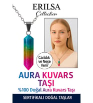 Sertifikalı Ham İşlenmemiş Multicolor Aura Kuvars Taşı Kolye – Canlılık ve Neşe Veren Doğal Taş (Çok Renkli)