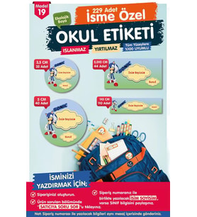 Okul Etiketi Sonic Kalem Defter Etiketi Özel İsim Yazılabilen Etiket Seti - İsim Etiketi-T551-OE19