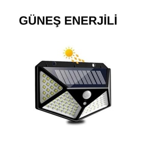 Mey İthalat® Solar Sensörlü Duvar Lambası Bahçe Lambaso Parlak Beyaz Işık Suya Dayanıklı