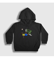 Presmono Unisex Çocuk Siyah Brasil Futbol Pele Kapüşonlu Sweatshirt 370432tt