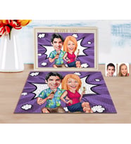 BK Gift Kişiye Özel Sevgililer Karikatürlü 1000 Parça Profesyonel Puzzle-51