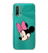 Xiaomi Redmi 9T  Kamera Korumalı Kapak Minnie Mouse Tasarımlı Şeffaf  Kılıf