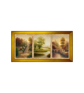 Manzara Temalı Kanvas Tablo 80 x 110 cm Gold Çerçeve