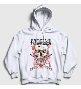 Presmono Unisex Beyaz Gun Bring Me The Horizon Kapüşonlu Sweatshirt 20979tt