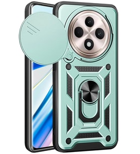 Durukar® Redmi 14C Kılıf Pars Lens Yüzüklü Silikon - Yeşil