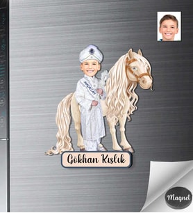 Kişiye Özel Sünnet Çocuğu Ahşap Magnet -3