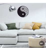 UNT Yaşam Çiçeği Yin Yang Duvar Dekoru - Süsü, Ahşap Dekoratif Tablo