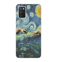 Samsung Galaxy A02S Uyumlu Sanatsal Vintage Desenli Şeffaf Telefon Kılıfı