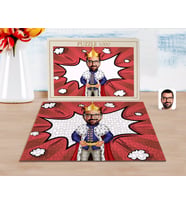 BK Gift Kişiye Özel Kral Karikatürlü 1000 Parça Profesyonel Puzzle-1