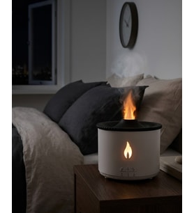Alev ve Volkan Efektli Ultrasonik Aroma Difüzörü LED Gece Lambalı Hava Nemlendirici