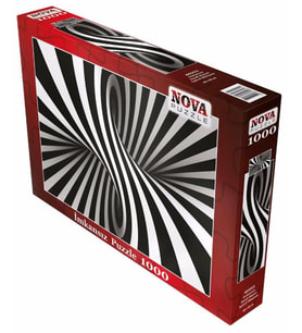 Nova Puzzle 1000 Parça Siyah Beyaz Spiral İllüzyon İmkansız Puzzle - Profesyonellere Özel