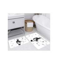Rovigo Home Dijital Baskılı 2'li Banyo paspas Takımı RVG5268 (Beyaz)
