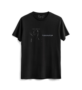 Terminatör Resim Baskılı Siyah Tshirt