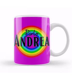 Andrea Pirlo   Vintage Retro Rainbow Style Kupa Bardak Porselen