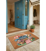 Valerine Life Kapı Önü Paspası 45x70cm Kaymaz Taban Dekoratif iç Dış Mekan Ay ve Piknik Temalı