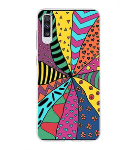 PrintiFy Samsung Galaxy A70s ile Uyumlu 1mm Slim Fit Retro Colors 4 Baskılı Şeffaf  Kılıf