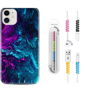 Apple iPhone 11 12 13 Mini Kılıf Kablo Koruma Spiral Silikon Explosive 1734