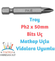 Troy Ph2 x 50mm Bits Yıldız Uç Tornavida Ucu 1 Adet