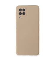 Samsung Galaxy A22 Kılıf Nano İçi Kadife Silikon - Pudra