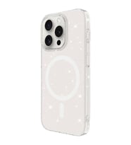 iPhone 15 Pro Kılıf Magsafe Şarj Özellikli Simli Şeffaf Arka Yüzey Erdos Silikon Kılıf (Renksiz)