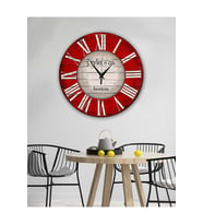 Retro Tasarımlı Duvar Saati 35X35 CM (Baskılı)