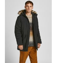 Jack Jones Hgreat Padded Fur Erkek Parka 12217272 (Siyah)