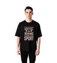 Erkek Oversize Basketbol Baskılı Tişört Mizahi Spor Tasarımı Rahat Kesim Günlük Giyim Modern Şık