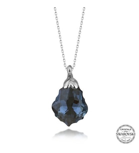 Crystal Taşlı 925 Ayar Gümüş Kolye