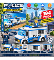 Polis Taktik Aracı Yapım Seti 194 Parça Detaylı Polis Kamyonu Blok Oyuncak Seti