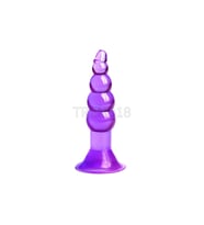 BOĞUMLU  PLUG TIKAÇ - DİLDO MOR RENK – SİLİKONLU  PLUG – YUMUŞAK YAPILI  PLUG