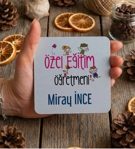 Kişiye Özel Özel Eğitim Öğretmeni Bardak Altlığı Öğretmenler Günü Hediyesi (Beyaz)