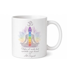 Yoga Meditasyon Çakra Om Sembolü Lotus Farkındalık Hediye Kupa Bardak