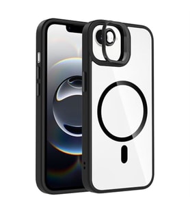 Coverzone iPhone 16E ile Uyumlu Z-Etro MagSafe Wireless ?arj Destekli, G��l� Manyetik Tutucu, Stand Olabilen, Kamera Lens Hediyeli Koruyucu K?l?f Siyah