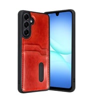 Samsung Galaxy A17 5g Sara Kartvizitli Deri Kılıf - Kırmızı