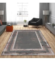 Eliana Home Dijital Baskı Yıkanabilir Kaymaz Taban Salon Halısı Ve Yolluk LNA0810-FNL19 (Gri)