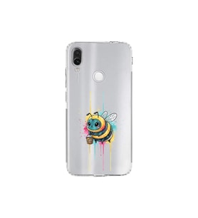 Redmi Note 7 ile uyumlu Splash arı tasarımlı şeffaf silikon kılıf