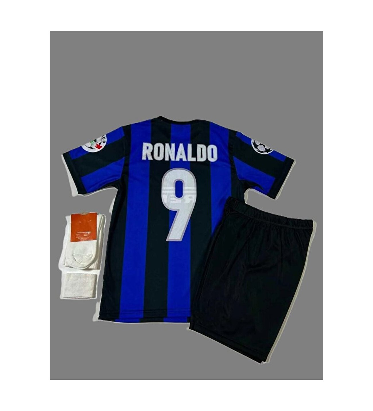 Intel RONALDO 9 ユニフォーム Ronaldo Nazario 98 Sezonu İnter Nostalji Çocuk Forması 4'lü Set