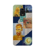 Redmi Note 9 Pro/Note 9S Uyumlu Vincent van Gogh Kolaj Desenli Şeffaf Telefon Kılıfı