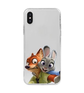 Iphone XS MAX Uyumlu Zootropolis Judy & Nick Tasarımlı Şeffaf Telefon Kılıfı