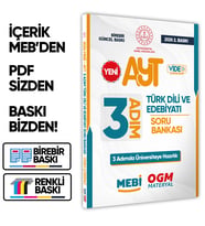 2026 AYT MEBİ-OGM 3 ADIM Türk Dili Edebiyatı Soru Bankası A4 Boyut Video Çözüm BASKI ÜCRETİ