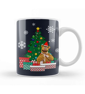 Fozzie Bear Around The Christmas Tree Muppets Kupa Bardak Porselen