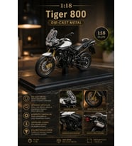 Tiger 800 1:18 Ölçek Diecast Metal Motosiklet Maketi Sergileme Standlı Lisanslı