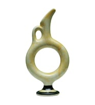 e38 EL İŞÇİLİĞİ HALKALI ÇİNİ VAZO 30*15 cm - 6425 (Beyaz)