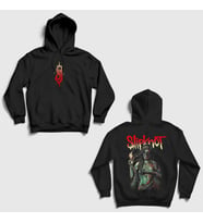 Presmono Unisex Siyah Burn Me Away Metal Slipknot Sırt Baskılı Kapüşonlu Sweatshirt 516227tt