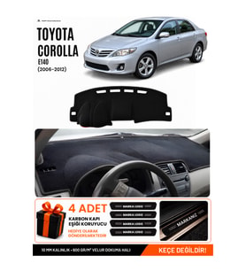 TOYOTA COROLLA E140 (2006-2012) Uyumlu Torpido Örtüsü Torpido Kılıfı - Siyah