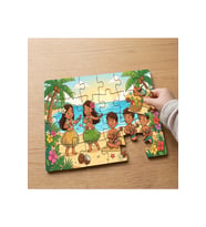 Sahilde Eğlenen Mutlu Çocuklar Tasarımlı 24 Parça Ahşap Çocuk Puzzle
