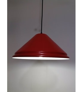 RİOLİGHT RETRO KIRMIZI İÇİ BEYAZ TEKLİ METAL SARKIT ÇAP: 33CM (Siyah)